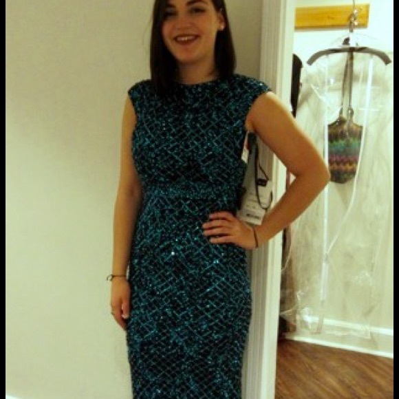 Blue Sequined Prom/Formal Dress - Picture 3 of 4